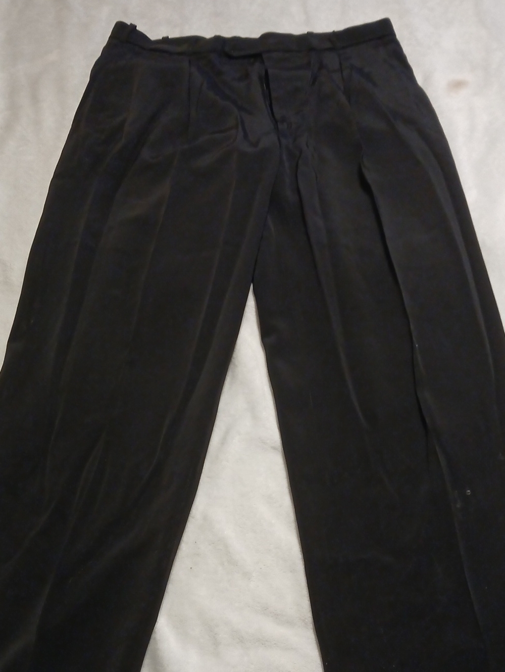 Men's Black Pleated Dress Trousers